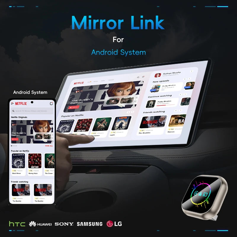 Upgraded Wireless Mirror Connection Adapter, 3-in-1 Car Adapter, Supports 2.4/5GHz WiFi and Wireless 5.0- Compact Car Streaming Device, Compatible with CarPlay and Smartphones, Plug and Play