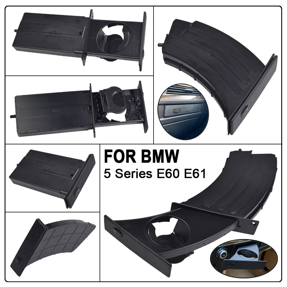 For BMW 5 Series E60 E61 M5 525i 528i 530i 535i 550i 2004-2010 Car Front Center Console Water Cup Drink Holder 51459125622