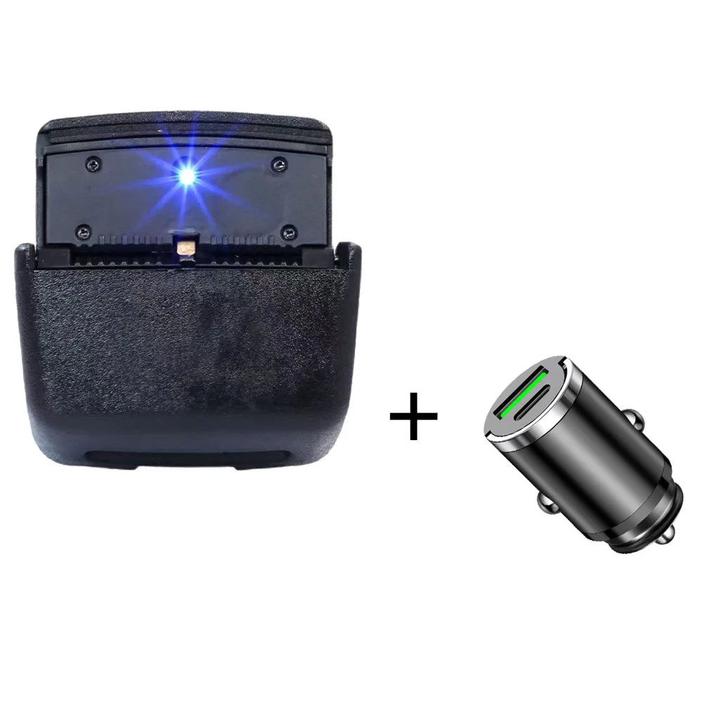 2pcs/1 set Mini Car Trash Bin With Led Lights Auto Cigarette Smokeless Ash Tray Mini Car Charger USB+Type C Fast Charger Adapter