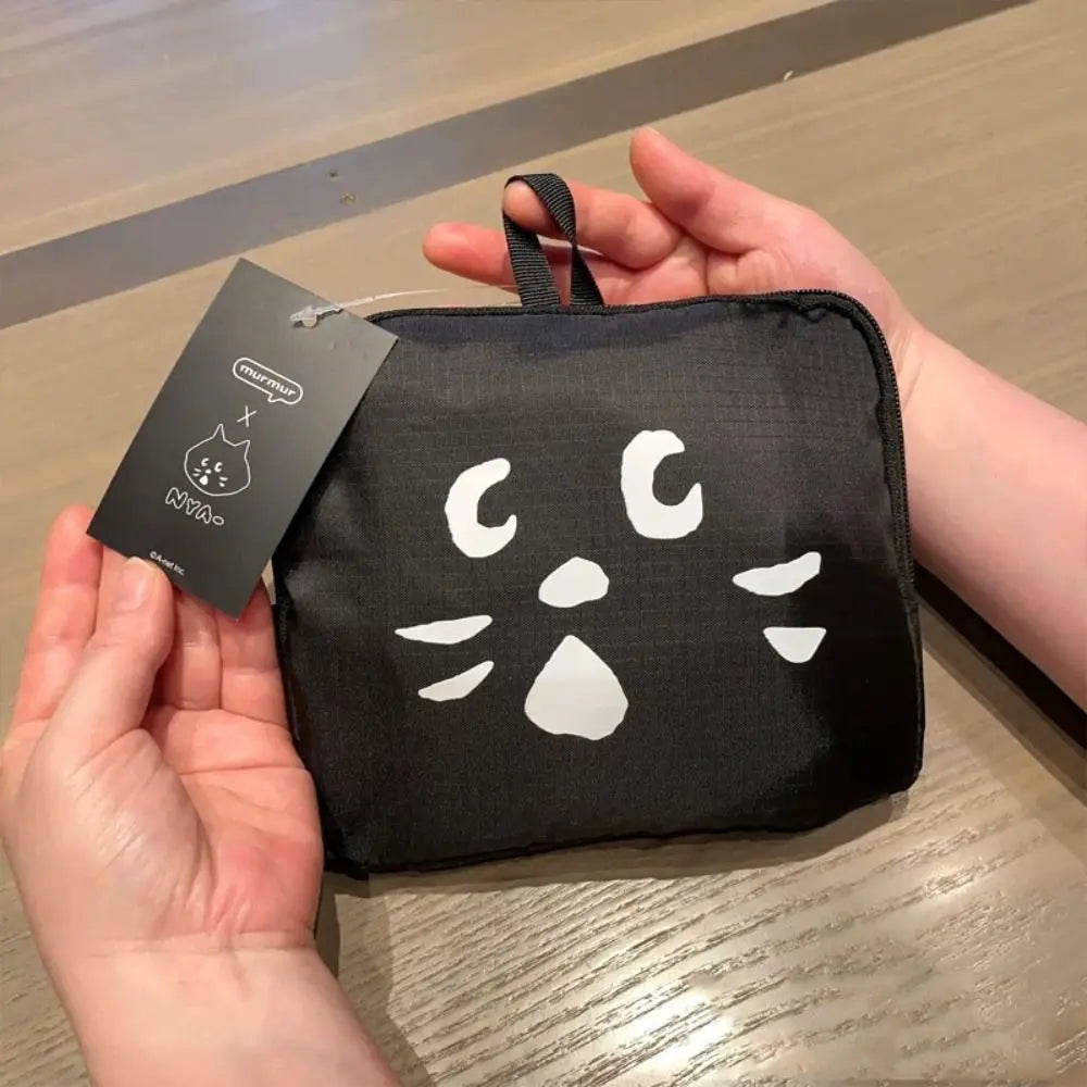 Shoulder Bag Cartoon Cat Nylon Cloth Bag Wet Dry Separation Nylon Travel Luggage Bag Portable Durable Gym Storage Bag