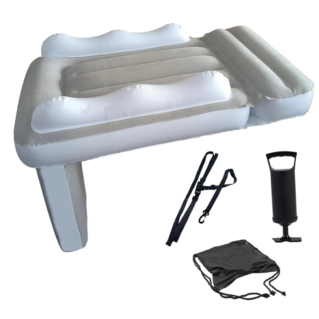 Inflatable Airplane Bed Blowup Bed Plane Bed with Belt Travel Air Bed Baby Air Mattress for Travel Camping Train Picnic Car Trip