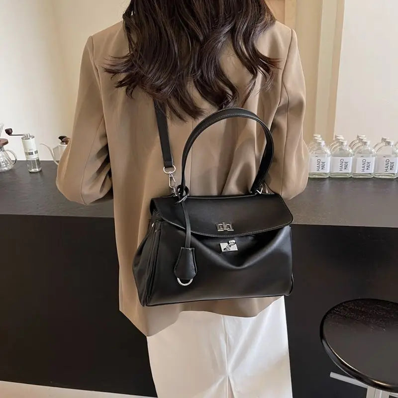 New Stylish Large-capacity Platinum Bag, Women's Casual Versatile Commuting Crossbody Bag, Modern Neutral Business Handbag