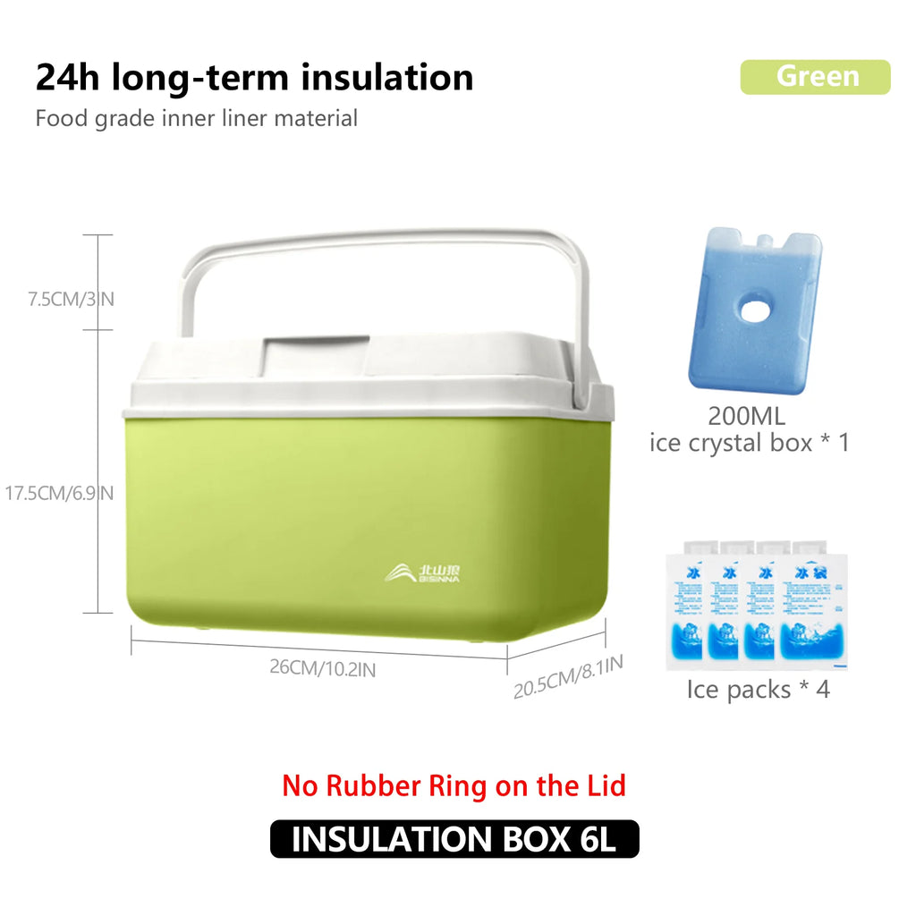 BISINNA Camping Ice Box 6L/9L/15L Portable Fishing Cooler Box Car Fridge Outdoor Beach Fishing Picnic Barbecue Ice Bucket