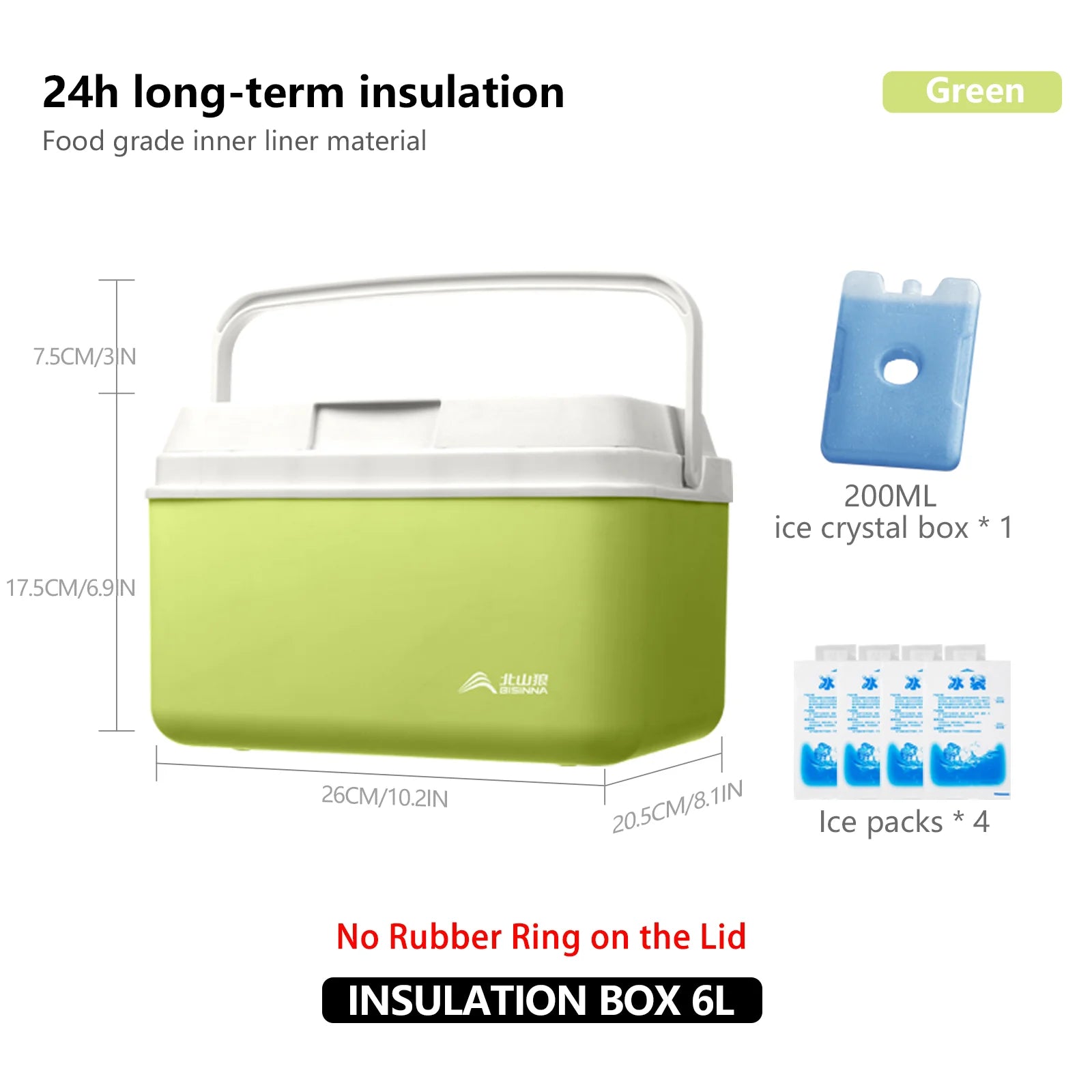 BISINNA Camping Ice Box 6L/9L/15L Portable Fishing Cooler Box Car Fridge Outdoor Beach Fishing Picnic Barbecue Ice Bucket