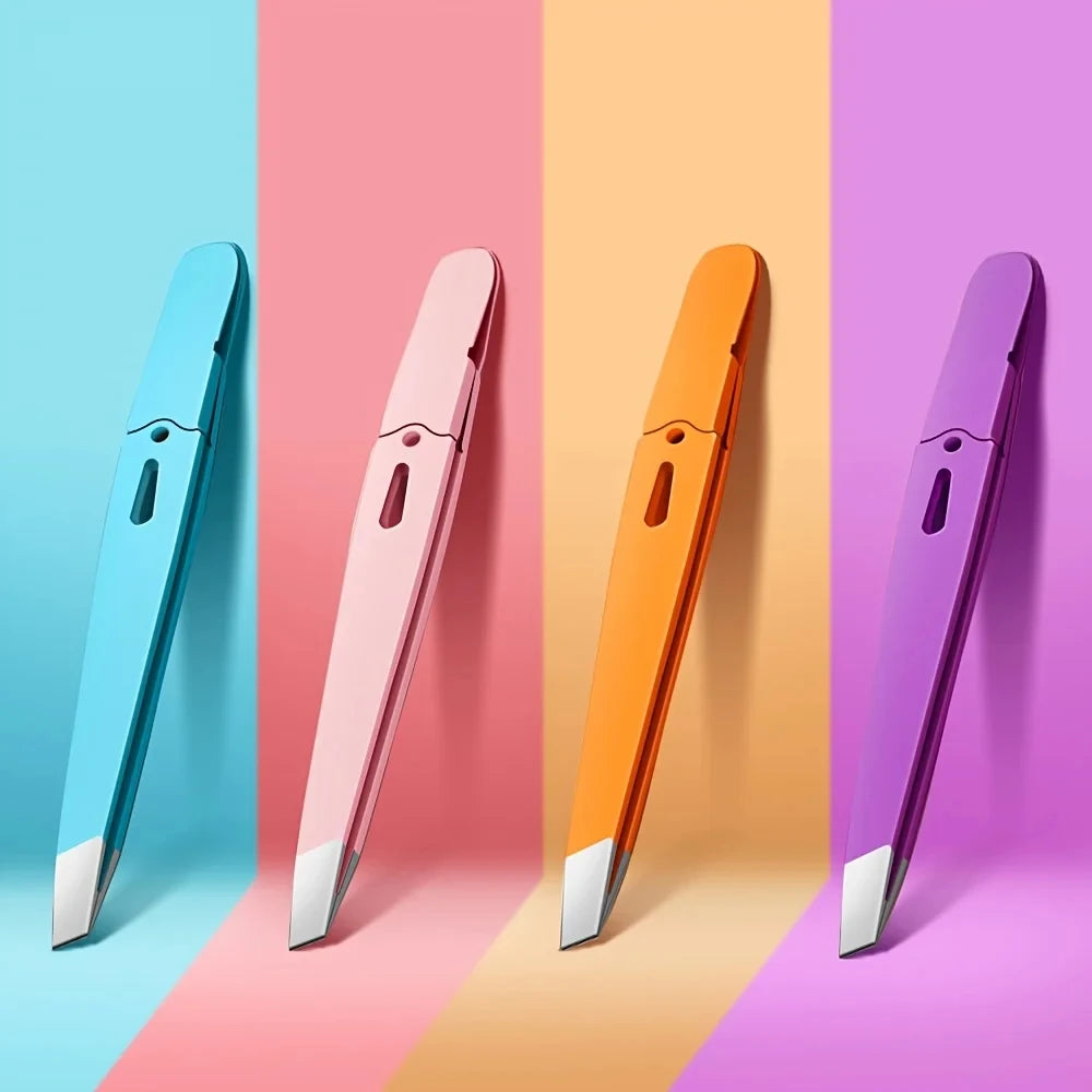 Precision Eyebrow Tweezers Durable Stainless Steel Non-Slip Grip for Facial Hair Removal Perfect for Everyday Beauty Routine