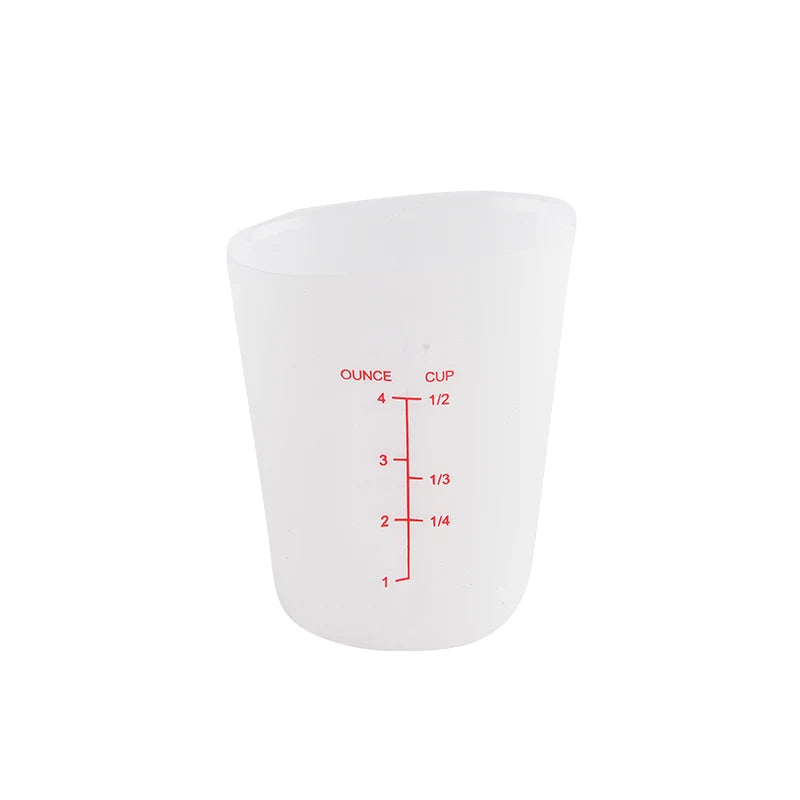 1PC Silicone Measuring Cup with Scale Transparent Measuring Cup Heat Resistant Soft Measuring Cup Baking Tool