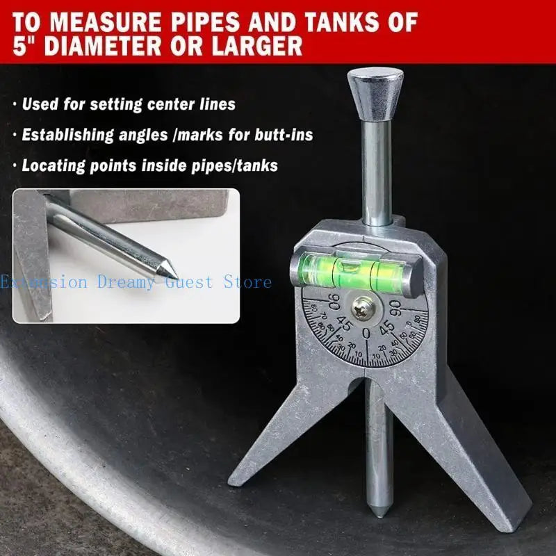 652F Pipe Center Finder with Centering Head, Center Finder Tool to Measure Pipe Diameter Over 0.5" and Up, 4" Y-Type