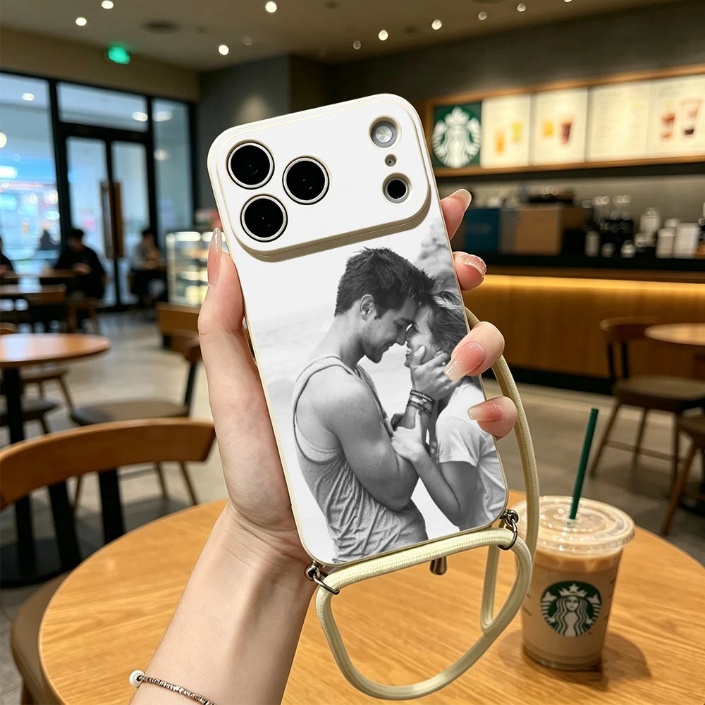 Crossbody Custom Matte Phone Case For iPhone 18 17 16 15 14 13 12 11 Pro Max Mini SE XS XR 8 Plus Adjustable Hanging Rope Cover