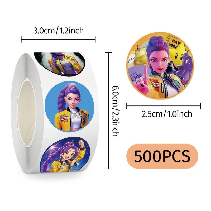 500Pcs/Roll Anime Lumi Mila Zoi Witch Hunter Stickers DIY Waterproof Decals for Scrapbook Phone Luggage Skateboard Laptop Decor