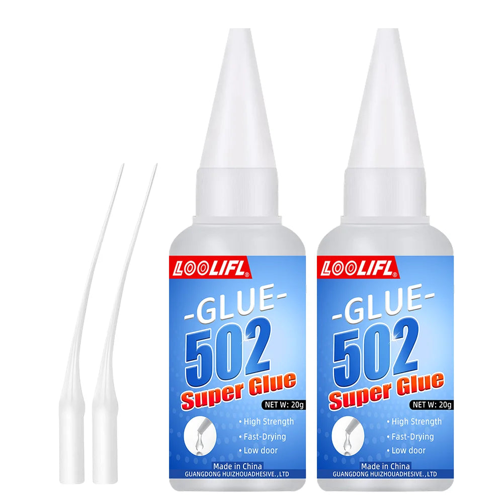 LOOLIFL 502 Instant Super Glue, 20g Bottles, Ultra Strong Fast Bond Glue for Metal, Plastic,Wood, Ceramics, Shoes & DIY Projects