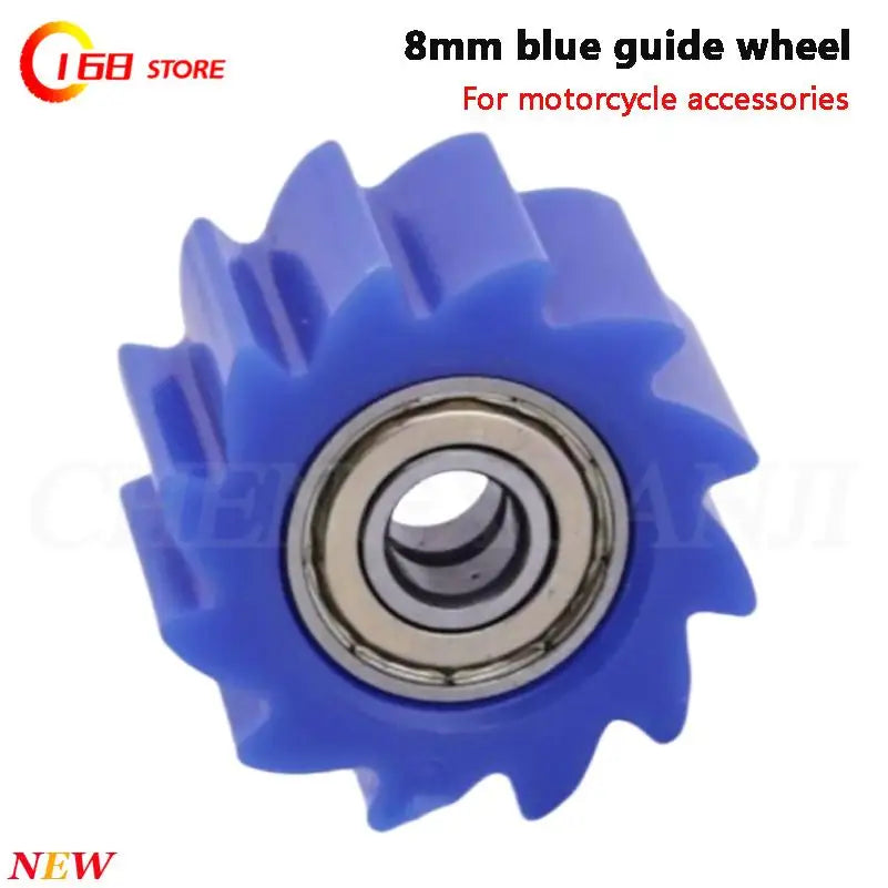 Blue guide wheel 8mm motorcycle chain tension roller wear resistant accessory