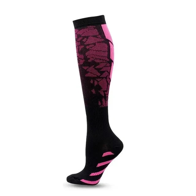 Running Compression Socks Football Hiking Golf Gym 20-30mmhg Gradual Change Nylon Sports Socks Diabetes Pregnancy Varicose Veins