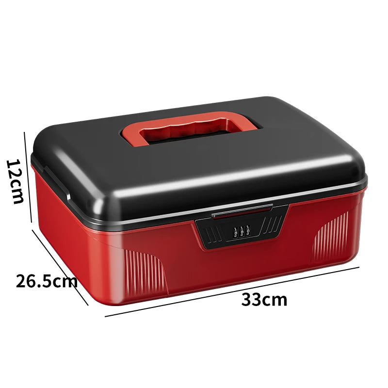 Portable Tool Box with Password lock Multi-layer Tool Storage Box Large-Capacity Car Tools Organizer Auto Parts Organizer