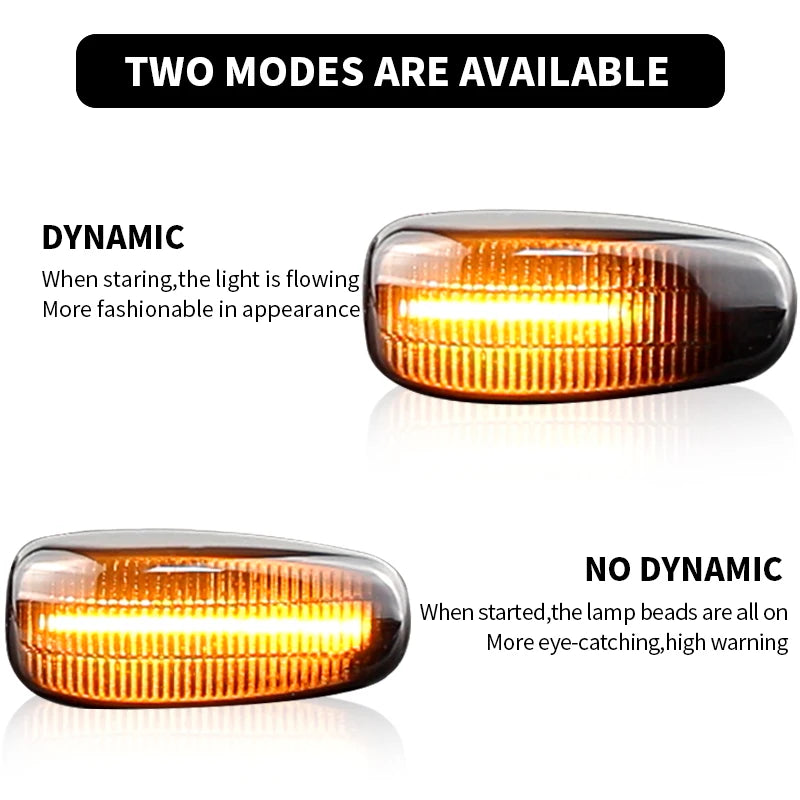 2PCS LED Side Marker Turn Signal Lights Canbus For Mercedes E-Class W124 84-98 W210 95-03 ML-Class W163 98-02 C-Class W202 93-02