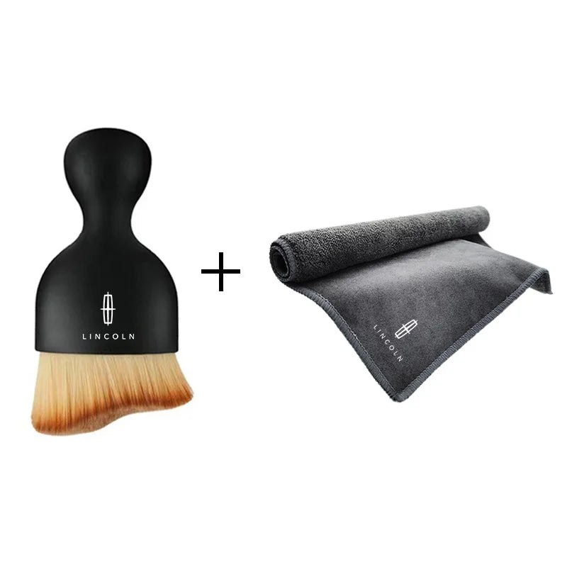 High-end Car Cleaning Brush+Suede Wash Towel For Lincoln Navigator 2 Mkx Mkz Mkc Mkt Mks Continental Diecast Interior Accessory
