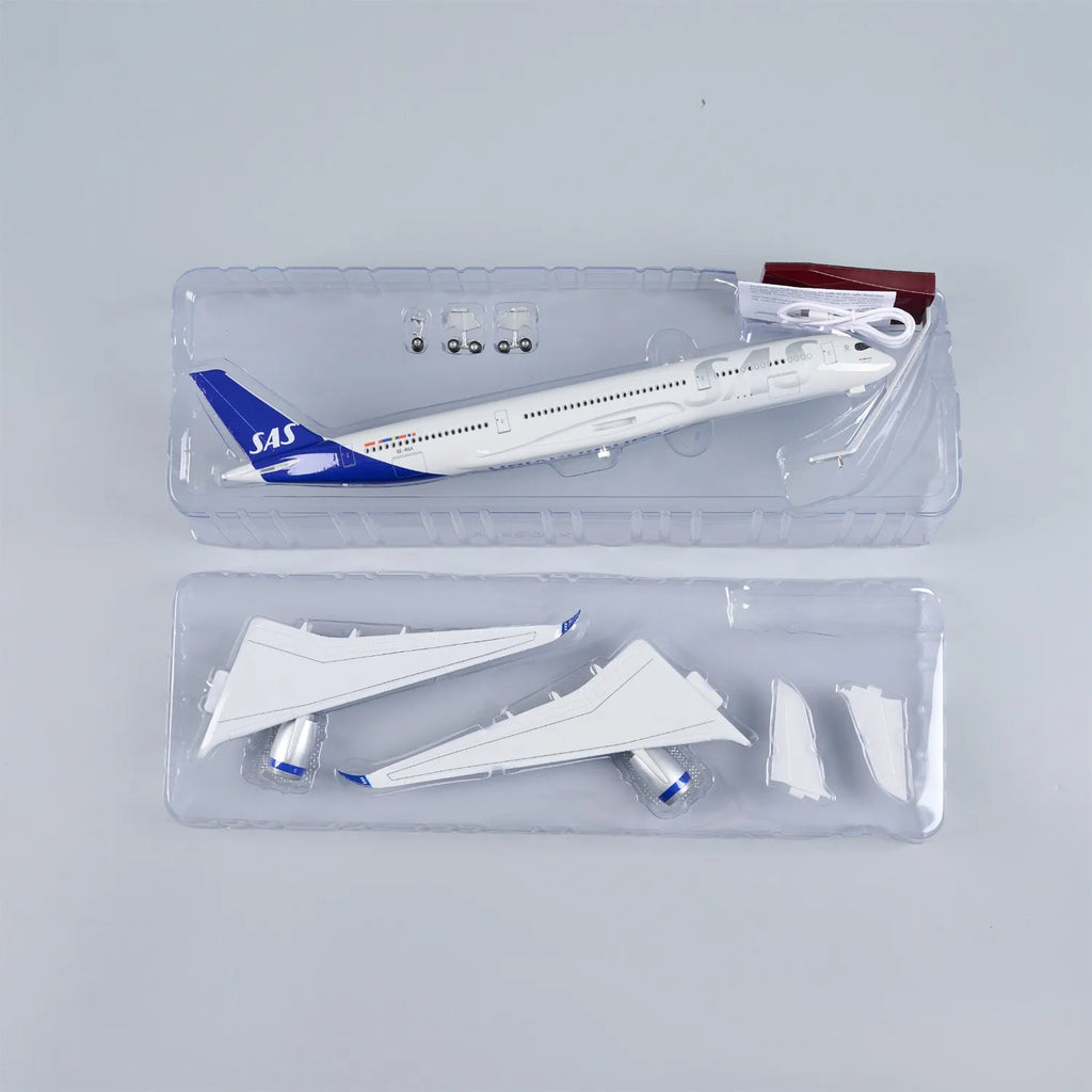 47cm Large Scale SAS A350 Airplane Model Resin Diecast Model plane with Landing Gear Wheel for Collections Display or Toy Gift