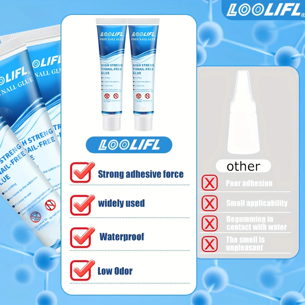 LOOLIFL All-purpose Sealant Glue Quick Drying Ultra Strong Fix Sealer Nail free Adhesive Glass Tile Metal Universal Bonding