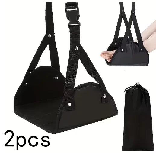 Airplane Footrest with Adjustable Strap, Portable Hammock Leg Rest, Perfect Travel Accessories