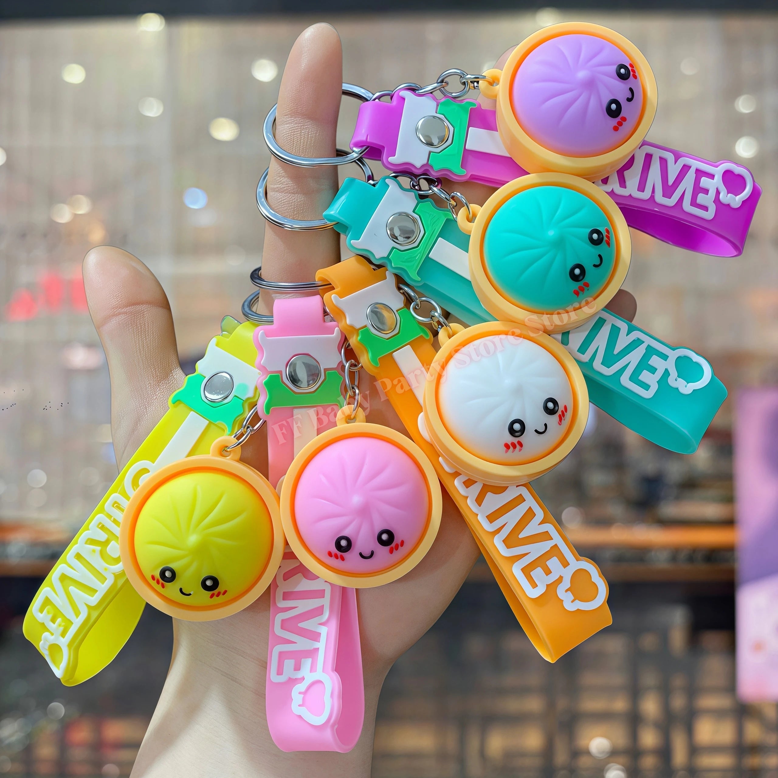 Dumpling Keychains Cute Baozi w/Steamer Random Color for Gift Bags Party Favors Wedding Favors for Guests Birthday Gift Supplies