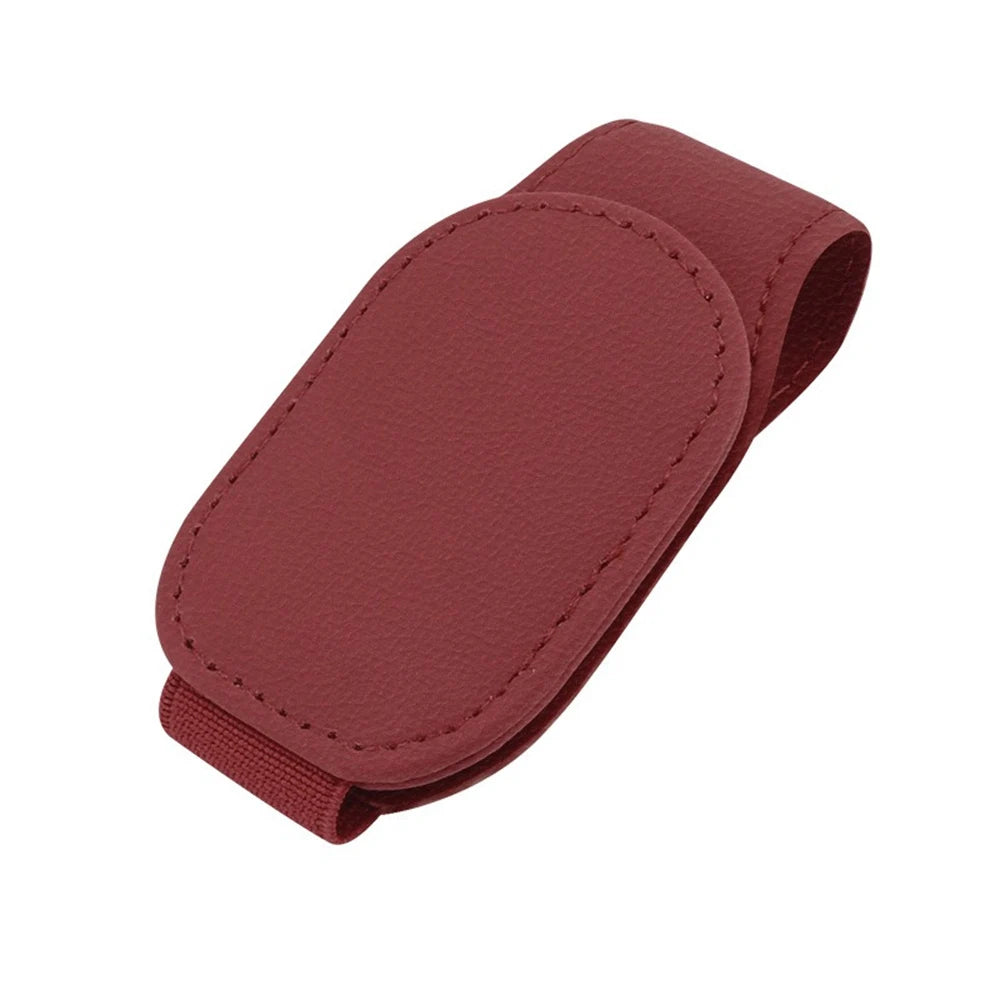 Magnetic Leather Eyeglass Hanger Clip Universal Car Sunglasses Holder Visor Organizer for Men Women Ticket Card Clip