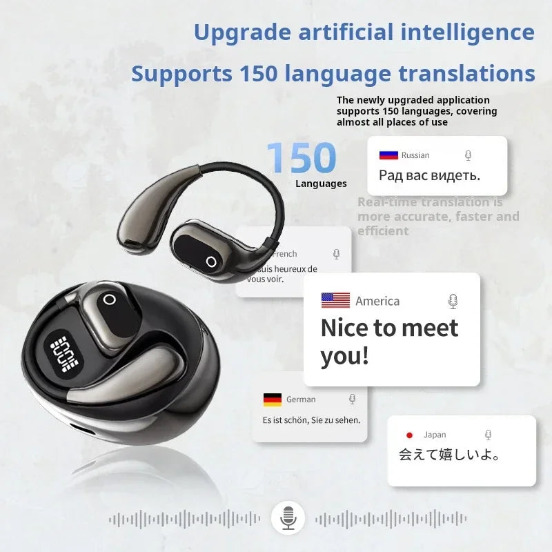 Origin Bluetooth Wireless Earphones AI Real Time Translation Earbuds for Xiaomi OWS Ear Hook Headset HD Call Music Headphone