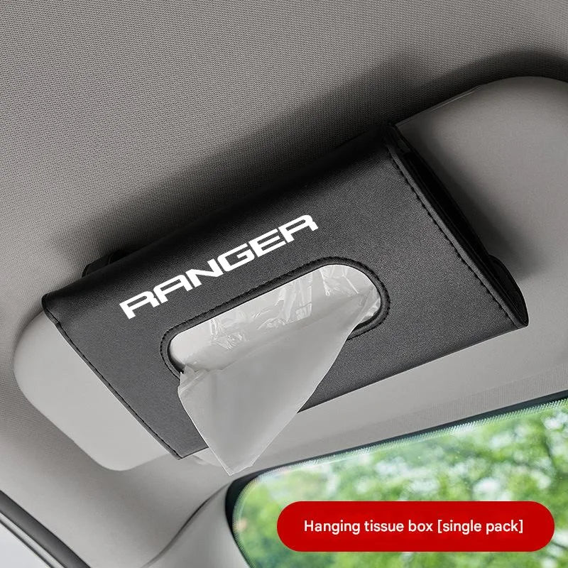 1Pcs Car Sun Visor Tissue Box And Car Sun Visor Organizer Multi-Pocke For Ford Ranger Focus mk2 mk3 Fiesta mk7 Auto Interior