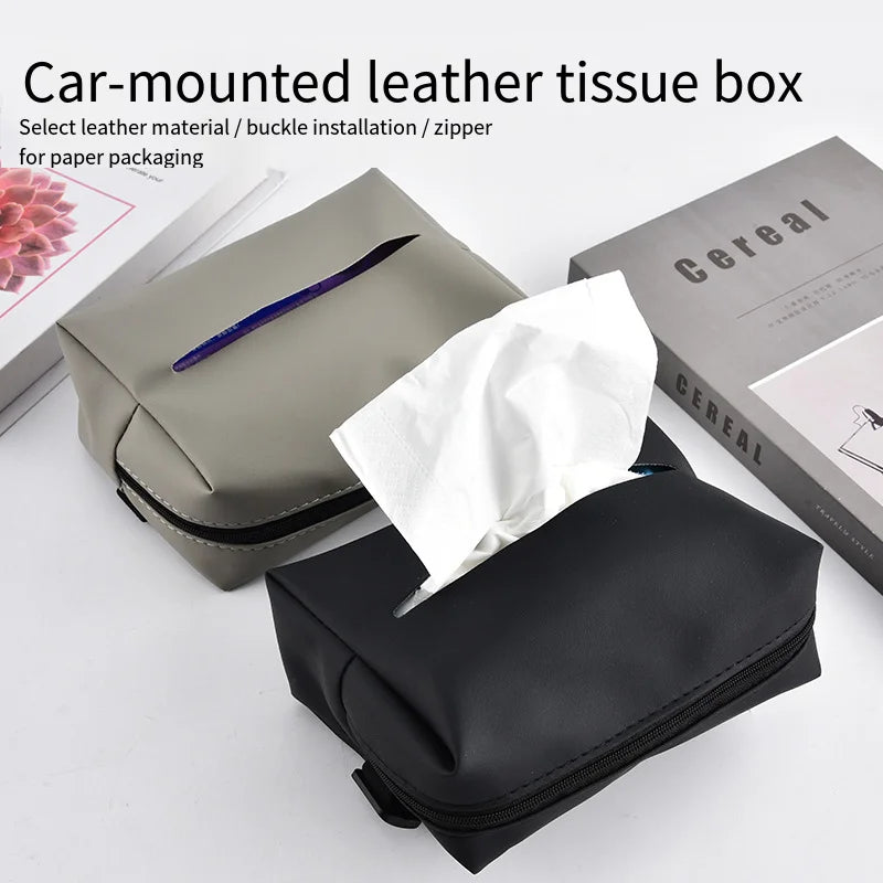 Car interior tissue box car armrest box tissue box car interior bag drawstring paper bag napkins minimalist car rear seat back