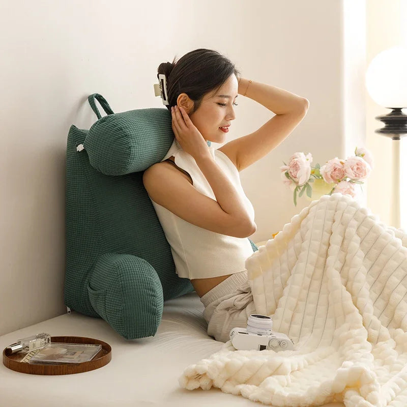 Corn velvet high-end pillow bedside backrest cushion detachable sofa waist cushion soft bag floating window bed backrest pillow