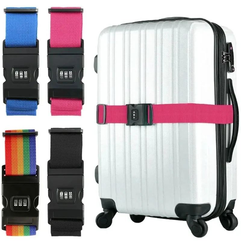 Adjustable Luggage Belts Strong Elastic Extra Safety Travel Suitcase Luggage Baggage Security Straps Tie Belt Carry On Straps