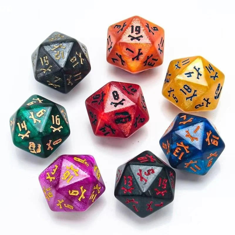 7Pcs/Set Dinosaur Dice Clear Engraved Digits Dice For Prehistoric Dinosaur For Tabletop Board Game Nights