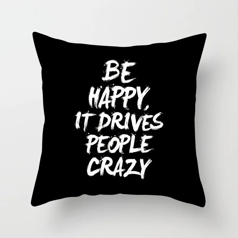 Black And White Geometric Portrait Double-sided Printed pillow cover Short plush Suitable living rooms sofas throw cushion cover