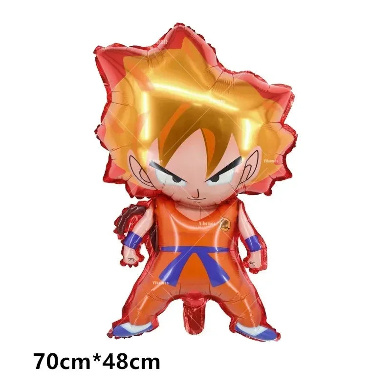 Dragoned Ball Z Balloons Happy Birthday Banner Goku Vegeta Ballons Party Decoration Plate Disposable Tableware Cake Topper Toy