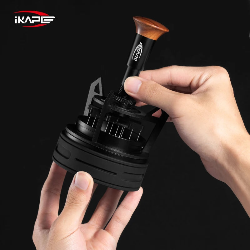 IKAPE V3 Espresso Rotary WDT, Espresso Stirrer Distribution Tool for Barista, 0.25MM 12 Needles Coffee Stirrer with Stand