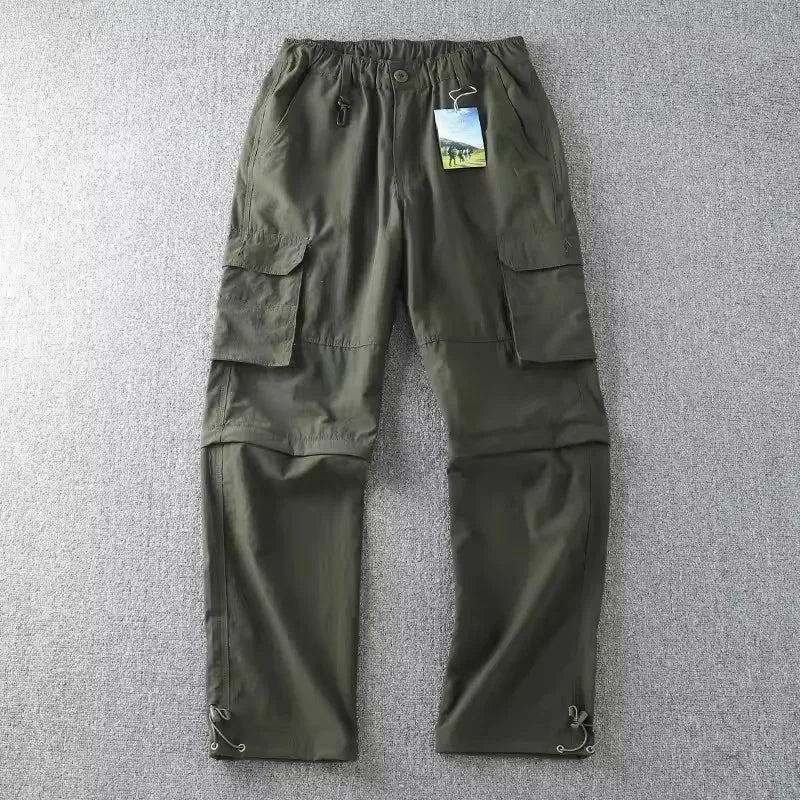 Men Quick-dry Outdoor Pants 2026 Spring Summer Thin Double-used Loose Pants Hiking Shorts Travel Climbing Fishing Trousers Women