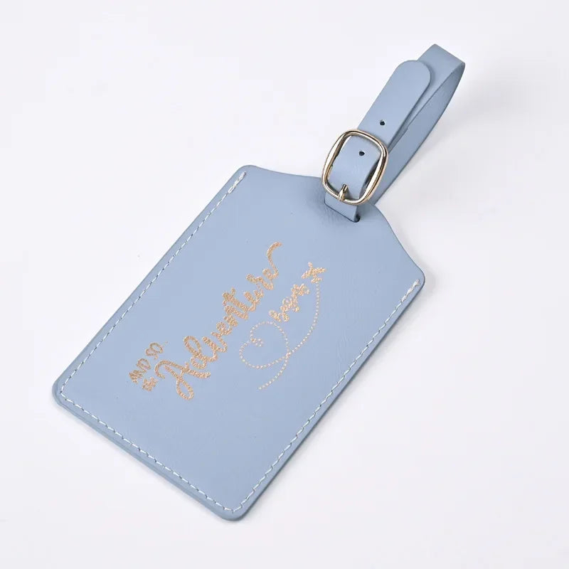 Fashion PU Letter Pattern Cute Luggage Tag men women Suitcase Name Label Luggage Tags Bag Tags for Luggage Travel Accessories