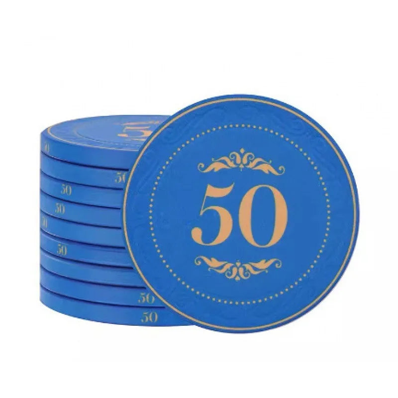 10pcs Poker Chips 43mm Ceramic Matte Texture Professional Texas Poker Botton Code Baccarat Game Board Table Entertainment Set