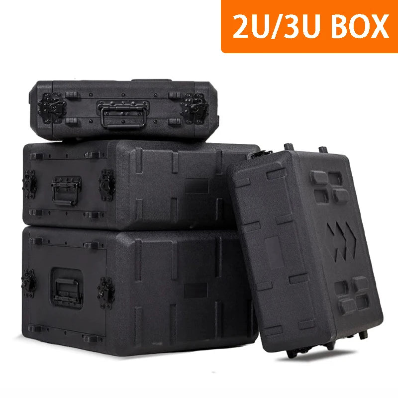 2U Wireless Microphone Box PE Plastic Receiver Box 3U Digital Power Amplifier Sequencer Boxes Portable Safety Protection Boxes