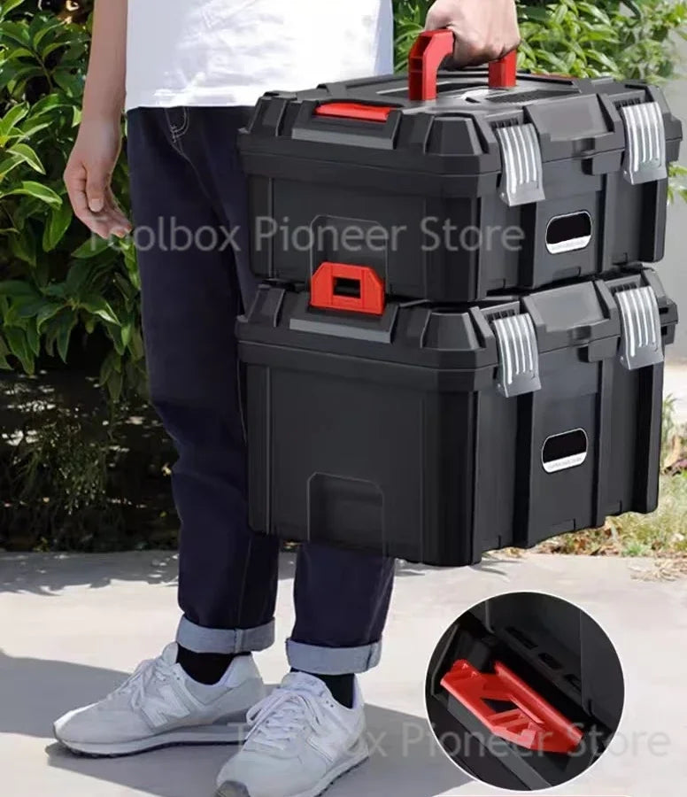Anti-fall Waterproof Toolbox Home Tool Box Large Tool Case Multifunctional Large Capacity Tool Box Industrial Grade Shockproof