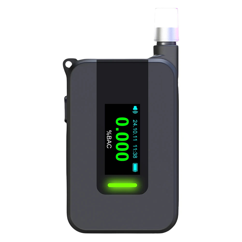 Electrochemical Alcohol Tester IPS Display Blowing Drunk Driving Alcohol Tester Portable Alcohol Meter for Outdoors Expressway