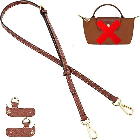 Leather Replacement Crossbody Bag Strap For Longchamp Mini Bag Shoulder Strap Without Punching Modification Bag Accessories