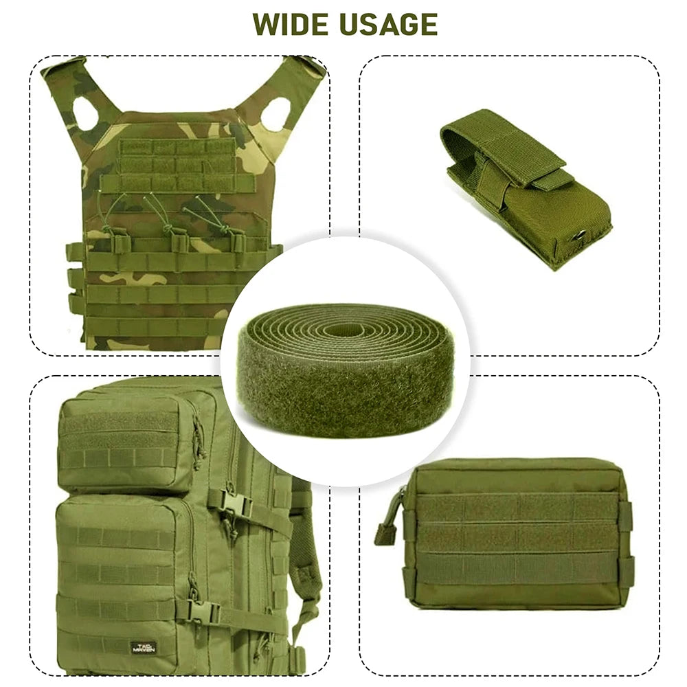10Pcs 12cm Tactical Fastening Binding Strap Hook & Loop Reusable Strap Molle Nylon Straps for Outdoor Bag Clothes Shoes Backpack