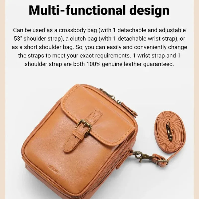 Women's Fashionable Retro Crossbody Bag Large Capacity Shoulder Bag Multi Functional Mobile Zero Wallet