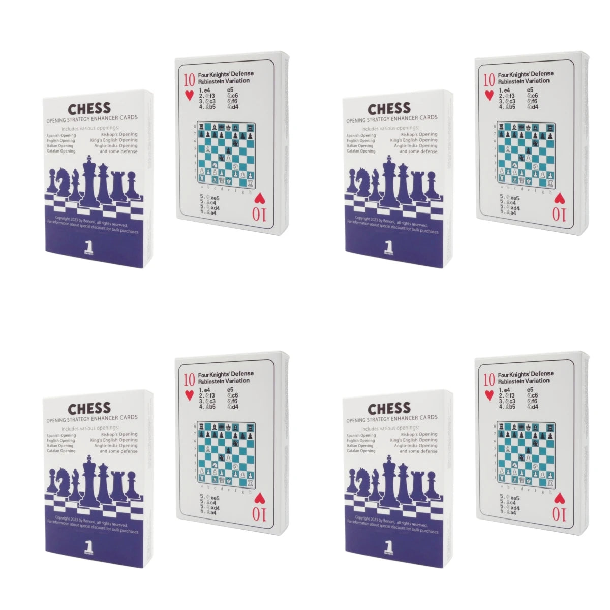Benoni Chess Opening Cards - Best Gift for Chess Lovers to Study Chess Strategy, Tactics, Opening Moves - Ajedrez