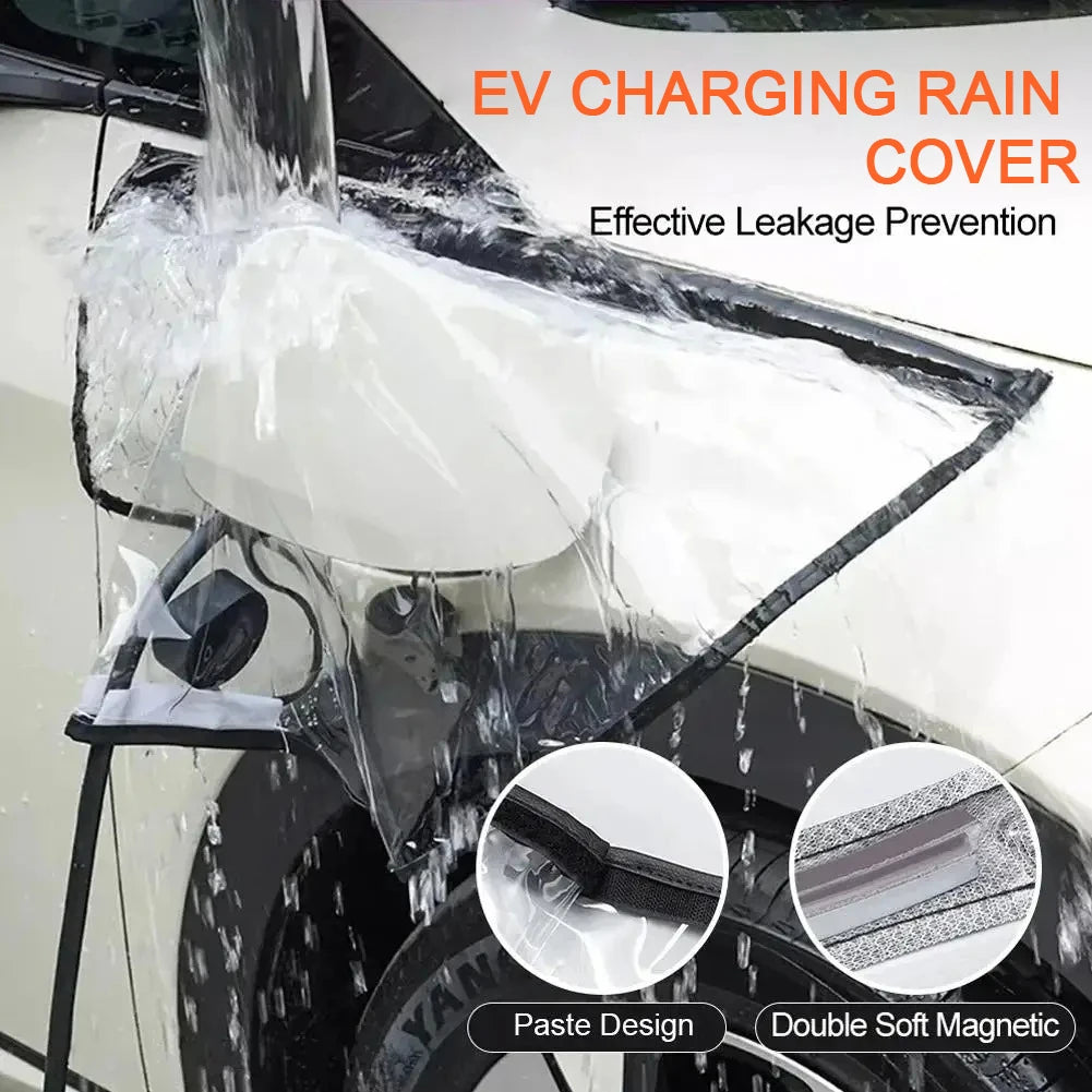 Outdoor Electric Vehicle Charger Port Rainproof Dustproof Cover Transparent Waterproof Cover Magnetic EV Charger Port Protector