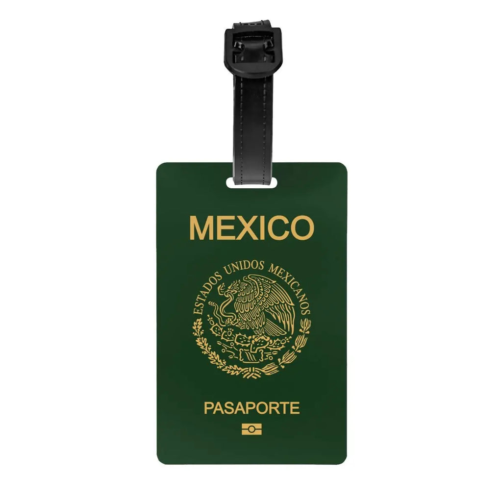 Custom Mexico Passport Luggage Tag With Name Card Privacy Cover ID Label for Travel Bag Suitcase