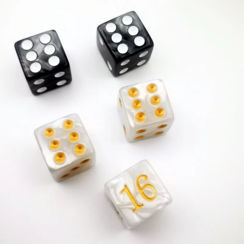 5pc/lot D6 Dice 6 Faces Dice Luck Lab Backgammon Game Dice Acrylic Dice D6 16mm Casino Dice DND Dice