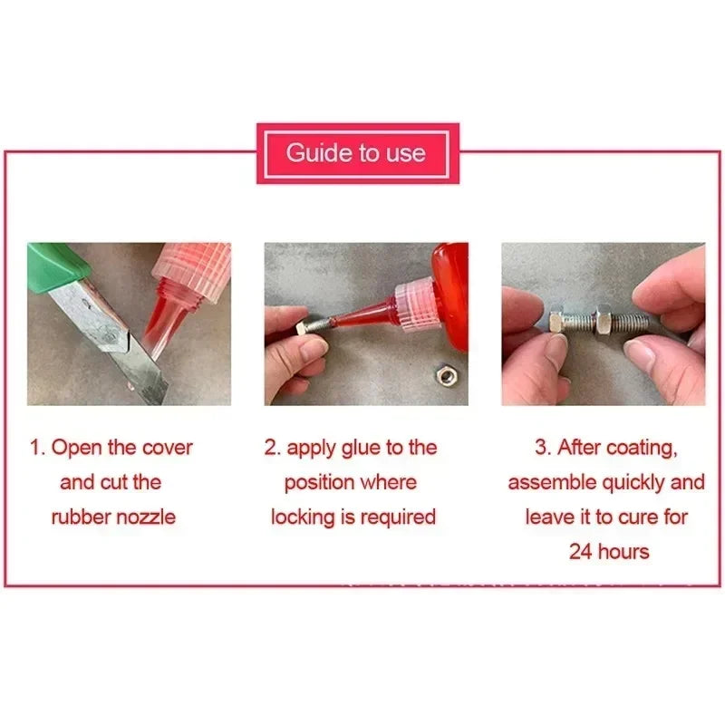 10ml Threadlocker 222/242/243/262/263/271/277/290 Fluorescence Anaerobic Curing Adhesive For Watch Screw Motorcycle Brake Engine
