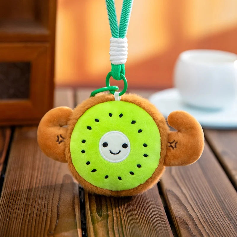 2026 New 12cm Cute Fruit Plush Keychain Avocado Banana Lemon Orange Kiwi Stuffed Doll Bag Pendant Car Hanging Charm Gift
