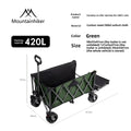 MOUNTAINHIKER 240L Large Capacity Outdoor Handcart,Available in Two Colors,900D Oxford Fabric for Durability,Camping Handcar