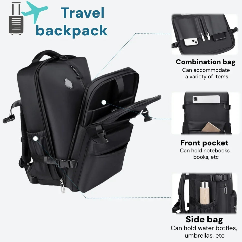 Large Capacity Vacuum Compression Backpack，30L Lightweight  Travel Backpack Water Resistant Laptop Bag for Outdoor Hiking